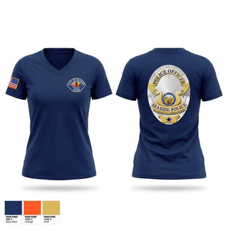 Womens Short Sleeve Vneck Shirt, Seaside Police Department, Police, Teamtime, Team time, sublimation, custom sports apparel, team uniforms, spirit wear, spiritwear, sports uniforms, custom shirts, team store, custom team store, fundraiser sports, apparel fundraiser