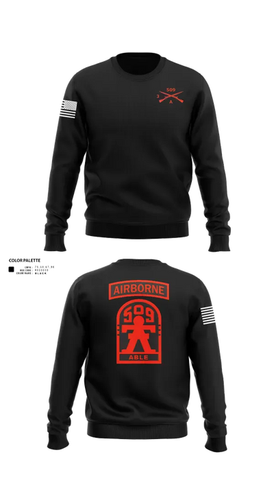 3-509th Parachute Infantry BN Able Nation 10459424 Crew Neck Sweatshirt - 21