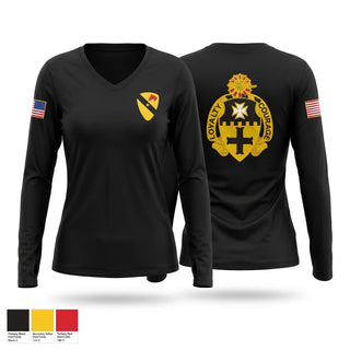 Womens Long Sleeve Vneck Shirt, 2-5 Cav Lancers, Army, Teamtime, Team time, sublimation, custom sports apparel, team uniforms, spirit wear, spiritwear, sports uniforms, custom shirts, team store, custom team store, fundraiser sports, apparel fundraiser