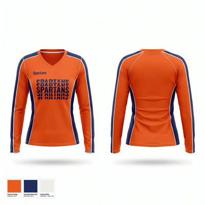 Spartans Women's Long Sleeve V-neck Shirt - 1