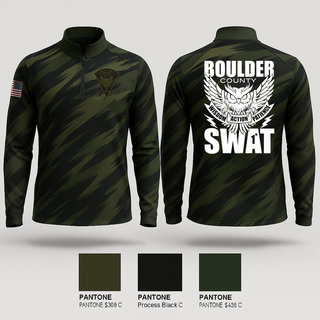 Quarter Zip Jacket, Boulder county Sheriff’s Office, Police, Teamtime, Team time, sublimation, custom sports apparel, team uniforms, spirit wear, spiritwear, sports uniforms, custom shirts, team store, custom team store, fundraiser sports, apparel fundraiser