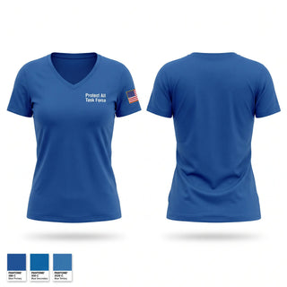 Womens Short Sleeve Vneck Shirt, Protect All Task Force, Police, Teamtime, Team time, sublimation, custom sports apparel, team uniforms, spirit wear, spiritwear, sports uniforms, custom shirts, team store, custom team store, fundraiser sports, apparel fundraiser