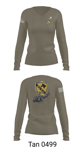 Womens Long Sleeve Vneck Shirt, 3227 aircav, Army, Teamtime, Team time, sublimation, custom sports apparel, team uniforms, spirit wear, spiritwear, sports uniforms, custom shirts, team store, custom team store, fundraiser sports, apparel fundraiser