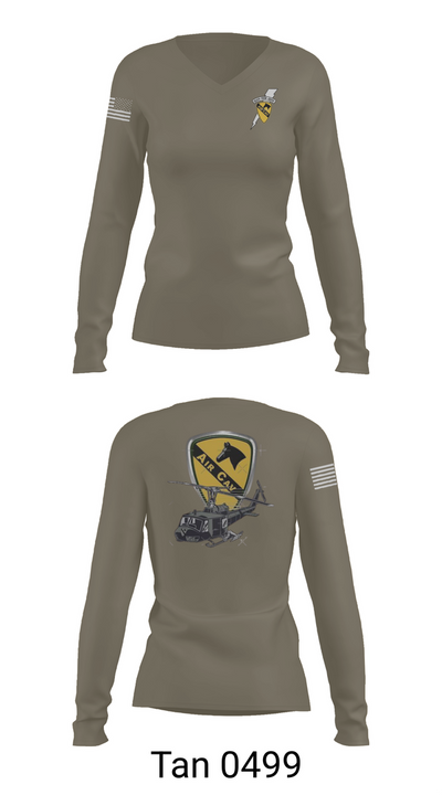 3227 aircav 53479323 Women's Long Sleeve V-neck Shirt - 77