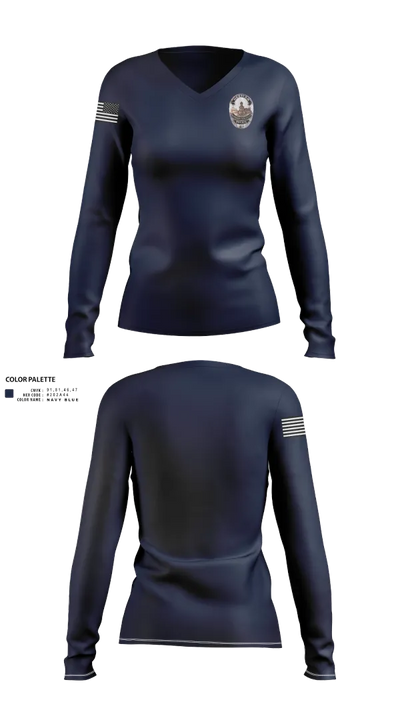 Superior Police Department 92849766 Women's Long Sleeve V-neck Shirt - 101