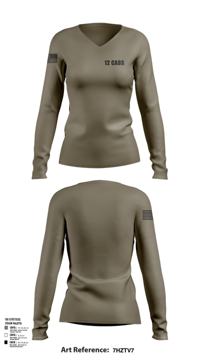 12 CABS 85132731 Women's Long Sleeve V-neck Shirt - 102