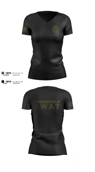 Womens Short Sleeve Vneck Shirt, Springfield Ohio SWAT, Police, Teamtime, Team time, sublimation, custom sports apparel, team uniforms, spirit wear, spiritwear, sports uniforms, custom shirts, team store, custom team store, fundraiser sports, apparel fundraiser