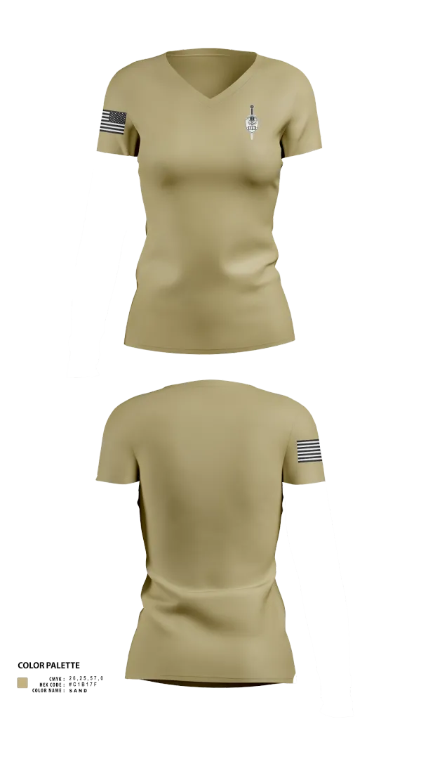 Womens Short Sleeve Vneck Shirt, Southern Field Office (CID), , Teamtime, Team time, sublimation, custom sports apparel, team uniforms, spirit wear, spiritwear, sports uniforms, custom shirts, team store, custom team store, fundraiser sports, apparel fundraiser