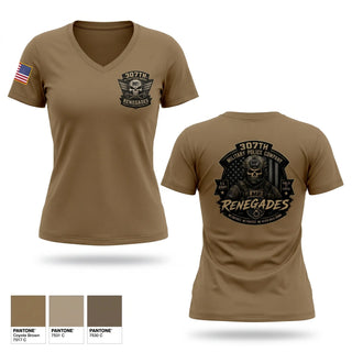 Womens Short Sleeve Vneck Shirt, 307TH Military Police Company, Army, Teamtime, Team time, sublimation, custom sports apparel, team uniforms, spirit wear, spiritwear, sports uniforms, custom shirts, team store, custom team store, fundraiser sports, apparel fundraiser