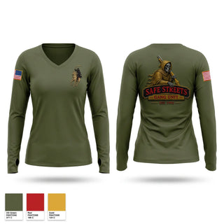 Womens Long Sleeve Vneck Shirt, SSGU, Police, Teamtime, Team time, sublimation, custom sports apparel, team uniforms, spirit wear, spiritwear, sports uniforms, custom shirts, team store, custom team store, fundraiser sports, apparel fundraiser