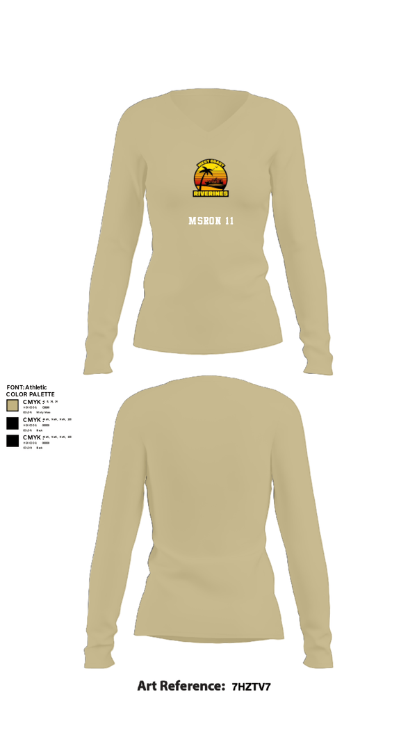 Women's Long Sleeve Vneck Shirt, MSRON 11, Navy, Teamtime, Team time, sublimation, custom sports apparel, team uniforms, spirit wear, spiritwear, sports uniforms, custom shirts, team store, custom team store, fundraiser sports, apparel fundraiser
