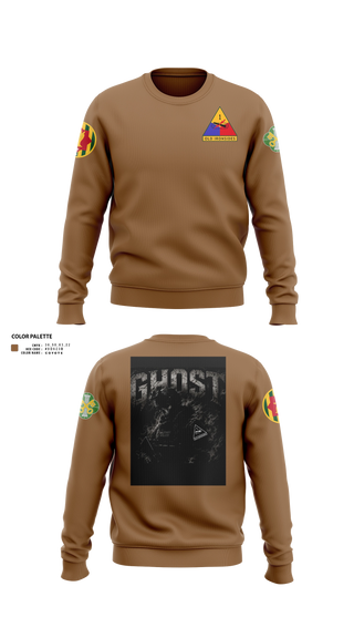 Crew Neck Sweatshirt, 2ND PLT Ghosts, Army, Teamtime, Team time, sublimation, custom sports apparel, team uniforms, spirit wear, spiritwear, sports uniforms, custom shirts, team store, custom team store, fundraiser sports, apparel fundraiser