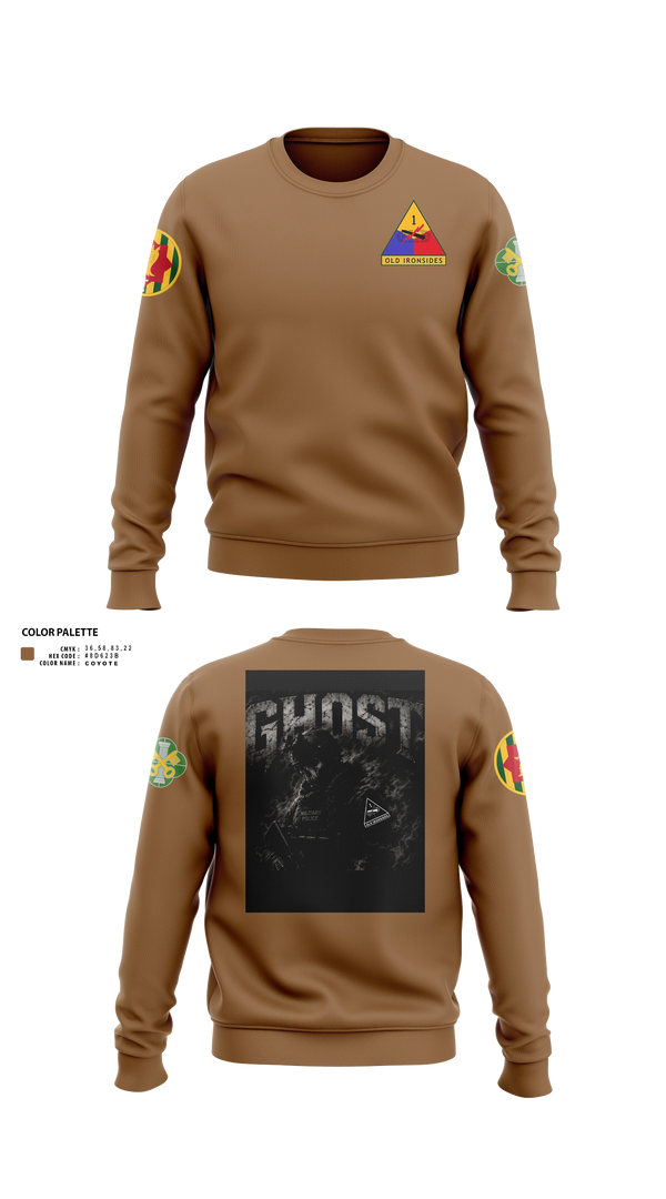Crew Neck Sweatshirt, 2ND PLT Ghosts, Army, Teamtime, Team time, sublimation, custom sports apparel, team uniforms, spirit wear, spiritwear, sports uniforms, custom shirts, team store, custom team store, fundraiser sports, apparel fundraiser