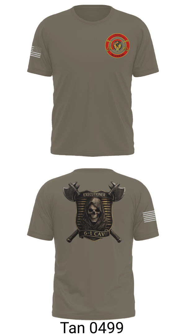 Old School Cotton Feel Shirt, E Trp, 6-1 CAV, Army, Teamtime, Team time, sublimation, custom sports apparel, team uniforms, spirit wear, spiritwear, sports uniforms, custom shirts, team store, custom team store, fundraiser sports, apparel fundraiser