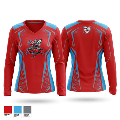 Southern Ohio Stingers Women's Long Sleeve V-neck Shirt - 1