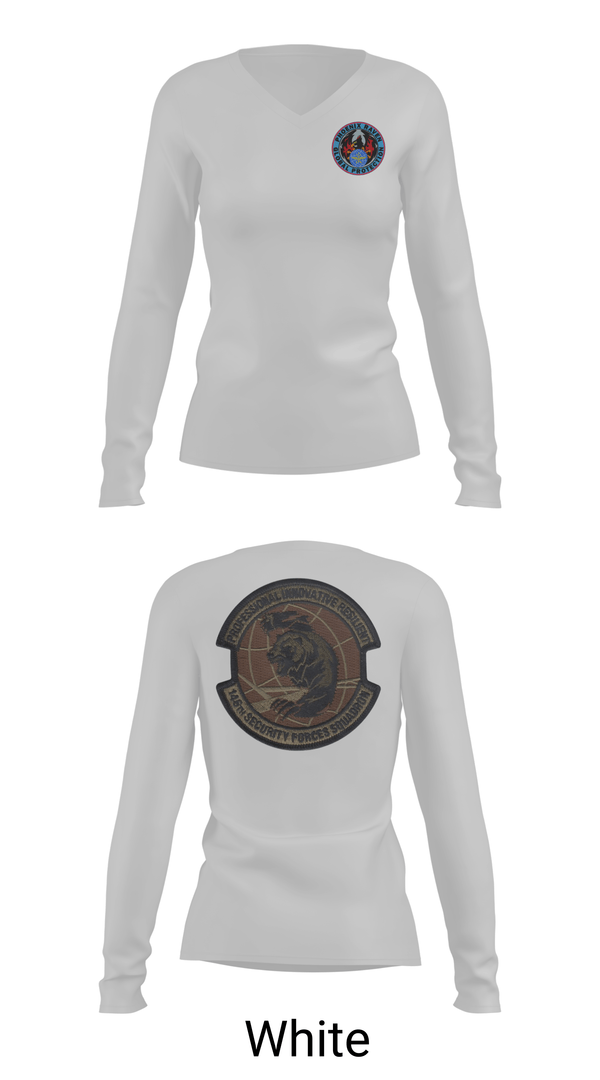 Womens Long Sleeve Vneck Shirt, 146 Ravens, Air Force, Teamtime, Team time, sublimation, custom sports apparel, team uniforms, spirit wear, spiritwear, sports uniforms, custom shirts, team store, custom team store, fundraiser sports, apparel fundraiser