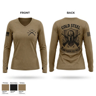 Womens Long Sleeve Vneck Shirt, C. Co 2/113th INF, Army, Teamtime, Team time, sublimation, custom sports apparel, team uniforms, spirit wear, spiritwear, sports uniforms, custom shirts, team store, custom team store, fundraiser sports, apparel fundraiser