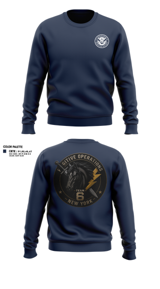 Crew Neck Sweatshirt, Fugitive Operations, Police, Teamtime, Team time, sublimation, custom sports apparel, team uniforms, spirit wear, spiritwear, sports uniforms, custom shirts, team store, custom team store, fundraiser sports, apparel fundraiser
