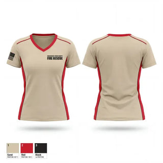Womens Short Sleeve Vneck Shirt, Greensburg/Green County Fire & Rescue, Fire Department, Teamtime, Team time, sublimation, custom sports apparel, team uniforms, spirit wear, spiritwear, sports uniforms, custom shirts, team store, custom team store, fundraiser sports, apparel fundraiser