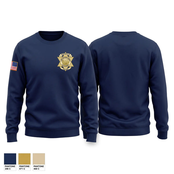 Crew Neck Sweatshirt, Porterville College Police Academy, Police, Teamtime, Team time, sublimation, custom sports apparel, team uniforms, spirit wear, spiritwear, sports uniforms, custom shirts, team store, custom team store, fundraiser sports, apparel fundraiser