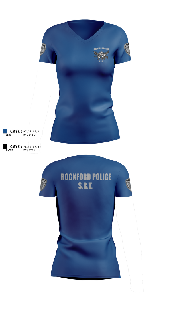 Womens Short Sleeve Vneck Shirt, Rockford Police S.R.T., Police, Teamtime, Team time, sublimation, custom sports apparel, team uniforms, spirit wear, spiritwear, sports uniforms, custom shirts, team store, custom team store, fundraiser sports, apparel fundraiser