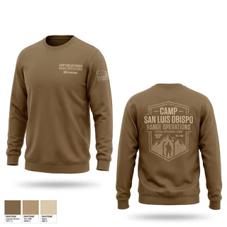 Crew Neck Sweatshirt, Camp San Luis Obispo Range Operations, Army, Teamtime, Team time, sublimation, custom sports apparel, team uniforms, spirit wear, spiritwear, sports uniforms, custom shirts, team store, custom team store, fundraiser sports, apparel fundraiser