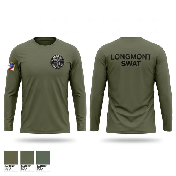 Long Sleeve Performance Shirt, Longmont SWAT, Police, Teamtime, Team time, sublimation, custom sports apparel, team uniforms, spirit wear, spiritwear, sports uniforms, custom shirts, team store, custom team store, fundraiser sports, apparel fundraiser