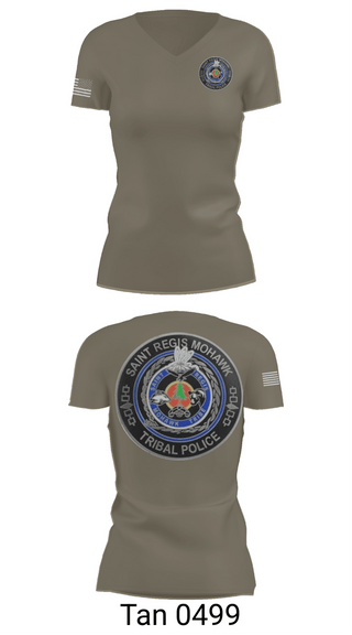 Womens Short Sleeve Vneck Shirt, Saint Regis Mohawk Tribal Police, Police, Teamtime, Team time, sublimation, custom sports apparel, team uniforms, spirit wear, spiritwear, sports uniforms, custom shirts, team store, custom team store, fundraiser sports, apparel fundraiser