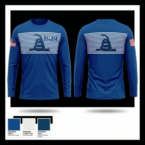 Long Sleeve Performance Shirt, CVN 77 George HW. Bush, Navy, Teamtime, Team time, sublimation, custom sports apparel, team uniforms, spirit wear, spiritwear, sports uniforms, custom shirts, team store, custom team store, fundraiser sports, apparel fundraiser