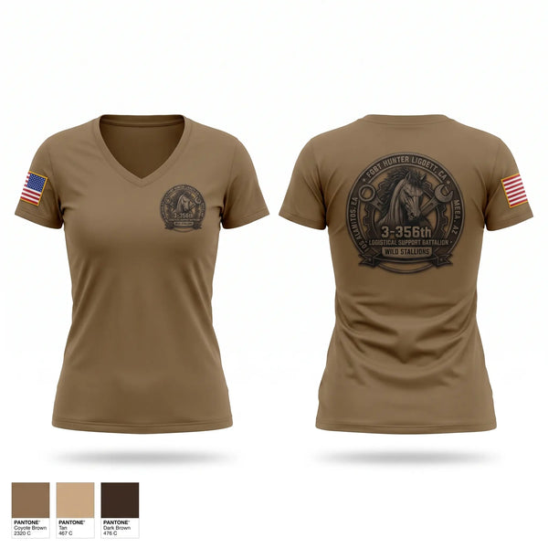 Womens Short Sleeve Vneck Shirt, 3-356 LSB (Wild Stallions), Army, Teamtime, Team time, sublimation, custom sports apparel, team uniforms, spirit wear, spiritwear, sports uniforms, custom shirts, team store, custom team store, fundraiser sports, apparel fundraiser