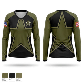Womens Long Sleeve Vneck Shirt, Boyd County Sheriff Office, Police, Teamtime, Team time, sublimation, custom sports apparel, team uniforms, spirit wear, spiritwear, sports uniforms, custom shirts, team store, custom team store, fundraiser sports, apparel fundraiser