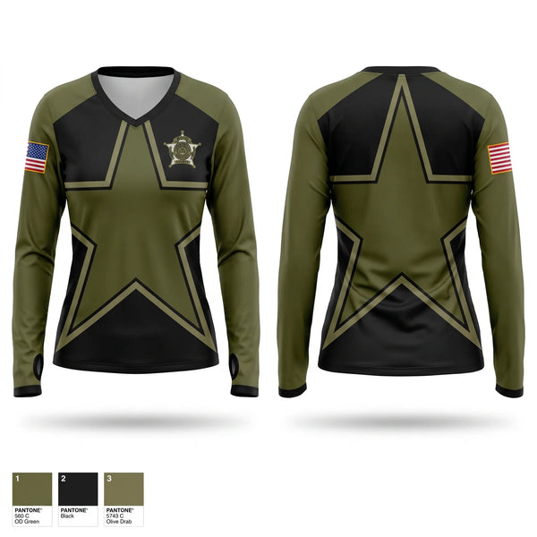 Womens Long Sleeve Vneck Shirt, Boyd County Sheriff Office, Police, Teamtime, Team time, sublimation, custom sports apparel, team uniforms, spirit wear, spiritwear, sports uniforms, custom shirts, team store, custom team store, fundraiser sports, apparel fundraiser