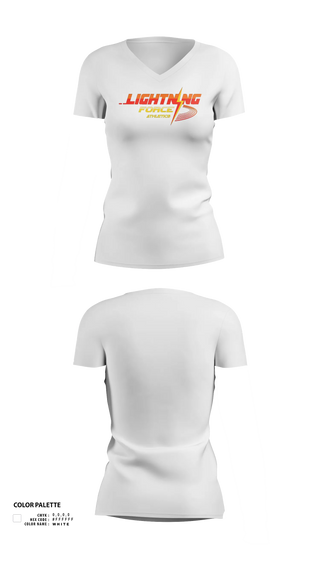 Womens Short Sleeve Vneck Shirt, Lightning Force Athletics, Track & Field, Teamtime, Team time, sublimation, custom sports apparel, team uniforms, spirit wear, spiritwear, sports uniforms, custom shirts, team store, custom team store, fundraiser sports, apparel fundraiser