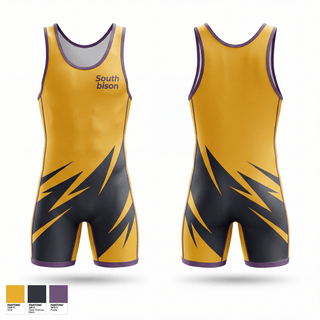 Wrestling Singlet, South bison, Wrestling, Teamtime, Team time, sublimation, custom sports apparel, team uniforms, spirit wear, spiritwear, sports uniforms, custom shirts, team store, custom team store, fundraiser sports, apparel fundraiser