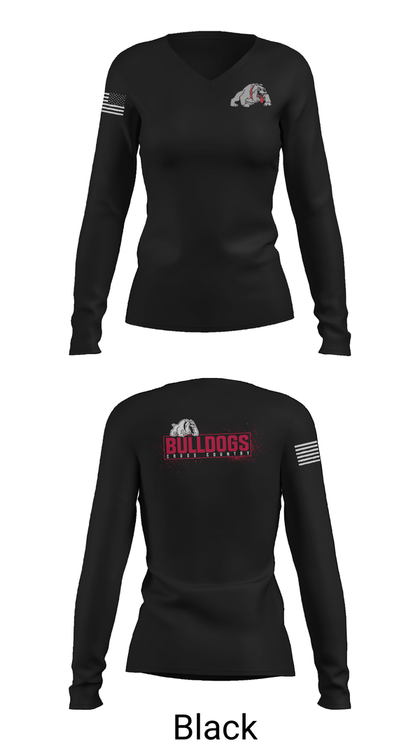 Womens Long Sleeve Vneck Shirt, Quinter XC, Cross Country, Teamtime, Team time, sublimation, custom sports apparel, team uniforms, spirit wear, spiritwear, sports uniforms, custom shirts, team store, custom team store, fundraiser sports, apparel fundraiser