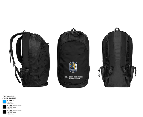 Gear Bag, New Jersey State Police - IT Services Unit, Police, Teamtime, Team time, sublimation, custom sports apparel, team uniforms, spirit wear, spiritwear, sports uniforms, custom shirts, team store, custom team store, fundraiser sports, apparel fundraiser