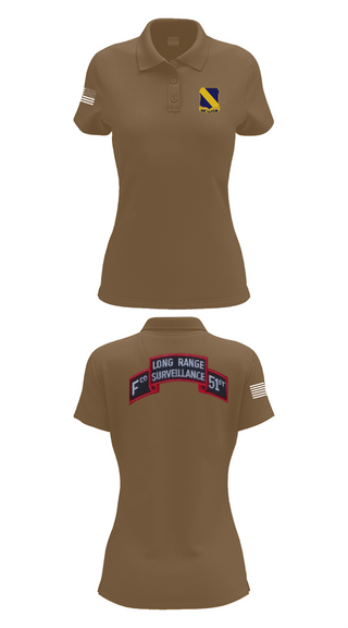 Womens Short Sleeve Performance Polo, Fco 51st infantry LRSU, , Teamtime, Team time, sublimation, custom sports apparel, team uniforms, spirit wear, spiritwear, sports uniforms, custom shirts, team store, custom team store, fundraiser sports, apparel fundraiser