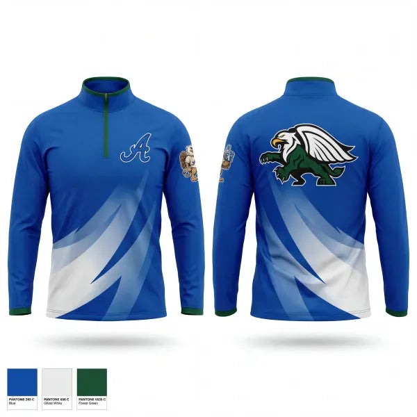 Quarter Zip Jacket, The Academy Cheer, Cheer, Teamtime, Team time, sublimation, custom sports apparel, team uniforms, spirit wear, spiritwear, sports uniforms, custom shirts, team store, custom team store, fundraiser sports, apparel fundraiser