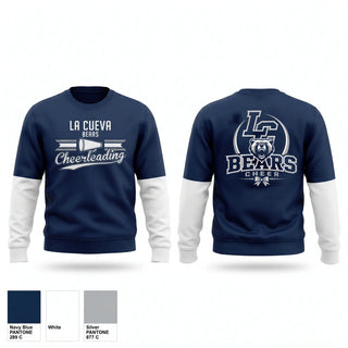 Crew Neck Sweatshirt, La Cueva Bears, Cheer, Teamtime, Team time, sublimation, custom sports apparel, team uniforms, spirit wear, spiritwear, sports uniforms, custom shirts, team store, custom team store, fundraiser sports, apparel fundraiser