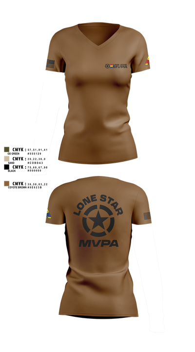 Lone Star MVPA 905145 Women's Short Sleeve V-neck Shirt - 2