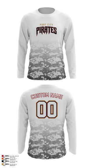 Long Sleeve Performance Shirt, Port City Pirates, Baseball, Teamtime, Team time, sublimation, custom sports apparel, team uniforms, spirit wear, spiritwear, sports uniforms, custom shirts, team store, custom team store, fundraiser sports, apparel fundraiser