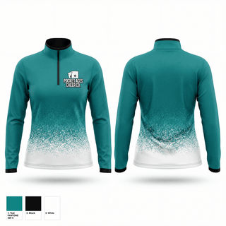 Quarter Zip Jacket, Pocket Aces Cheer Co., Cheer, Teamtime, Team time, sublimation, custom sports apparel, team uniforms, spirit wear, spiritwear, sports uniforms, custom shirts, team store, custom team store, fundraiser sports, apparel fundraiser