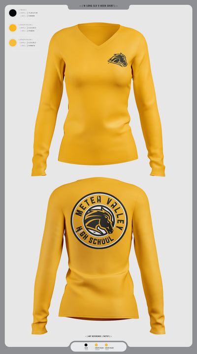 Metea Valley High School Cheer 96396999 Women's Long Sleeve V-neck Shirt - 4