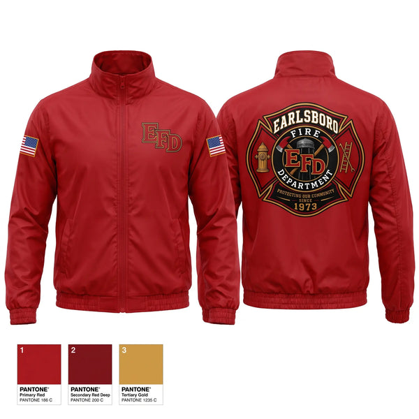 Windbreaker, Earlsboro Fire Department, Fire Department, Teamtime, Team time, sublimation, custom sports apparel, team uniforms, spirit wear, spiritwear, sports uniforms, custom shirts, team store, custom team store, fundraiser sports, apparel fundraiser