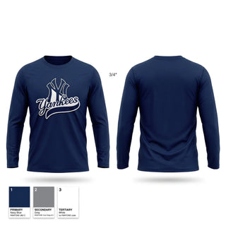 Long Sleeve Performance Shirt, Yankees, Baseball, Teamtime, Team time, sublimation, custom sports apparel, team uniforms, spirit wear, spiritwear, sports uniforms, custom shirts, team store, custom team store, fundraiser sports, apparel fundraiser