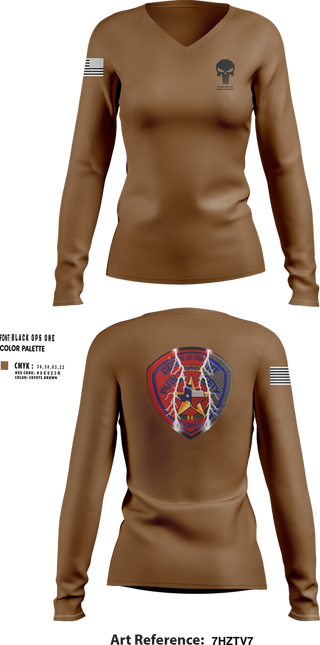 Womens Long Sleeve Vneck Shirt, Texas dept of Public Safety, , Teamtime, Team time, sublimation, custom sports apparel, team uniforms, spirit wear, spiritwear, sports uniforms, custom shirts, team store, custom team store, fundraiser sports, apparel fundraiser
