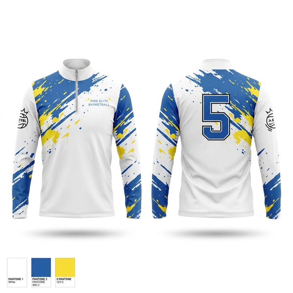 Quarter Zip Jacket, OMG ELITE, Men's Basketball, Teamtime, Team time, sublimation, custom sports apparel, team uniforms, spirit wear, spiritwear, sports uniforms, custom shirts, team store, custom team store, fundraiser sports, apparel fundraiser