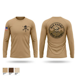 Long Sleeve Performance Shirt, Bad Karma, Army, Teamtime, Team time, sublimation, custom sports apparel, team uniforms, spirit wear, spiritwear, sports uniforms, custom shirts, team store, custom team store, fundraiser sports, apparel fundraiser