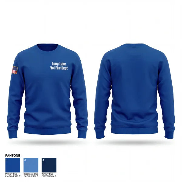 Crew Neck Sweatshirt, Long Lake Vol. Fire Dept., Fire Department, Teamtime, Team time, sublimation, custom sports apparel, team uniforms, spirit wear, spiritwear, sports uniforms, custom shirts, team store, custom team store, fundraiser sports, apparel fundraiser