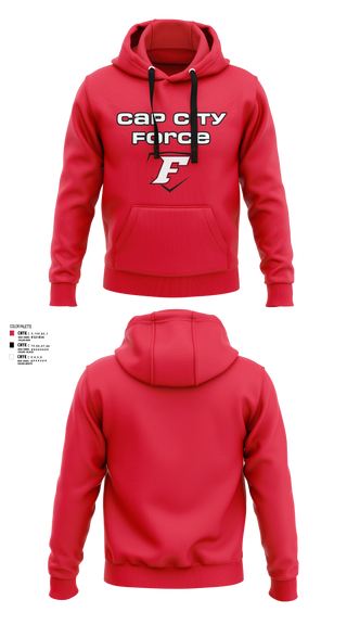Hoodie, Cap City Force - Gray, Softball, Teamtime, Team time, sublimation, custom sports apparel, team uniforms, spirit wear, spiritwear, sports uniforms, custom shirts, team store, custom team store, fundraiser sports, apparel fundraiser